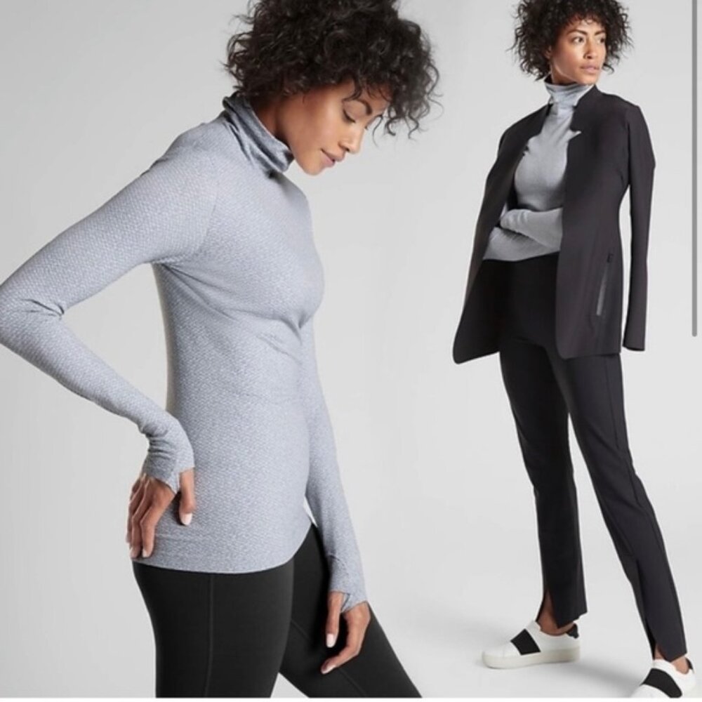 Athleta Flurry Peak Turtleneck Top (Gray) L - Picture 2 of 10